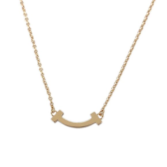TIFFANY&Co. T Smile mini Rose gold Necklace - Picture 1 of 14